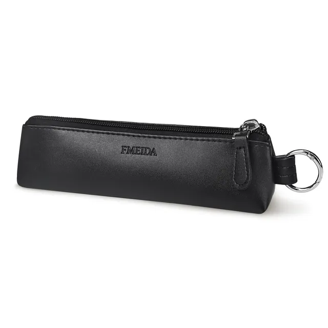 fmeida-pencil-case-federmappe-schwarz-pu-leder-samt-klein image 1