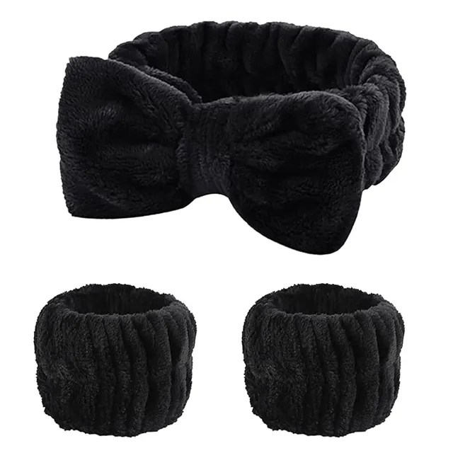 fmeida-headband-spa-stirnband-schwarz-set-mit-schleife image 1