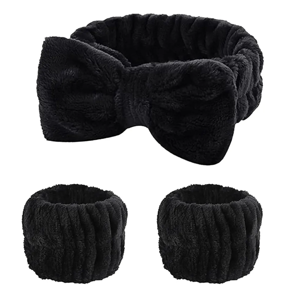 fmeida-headband-spa-stirnband-schwarz-set-mit-schleife image 1