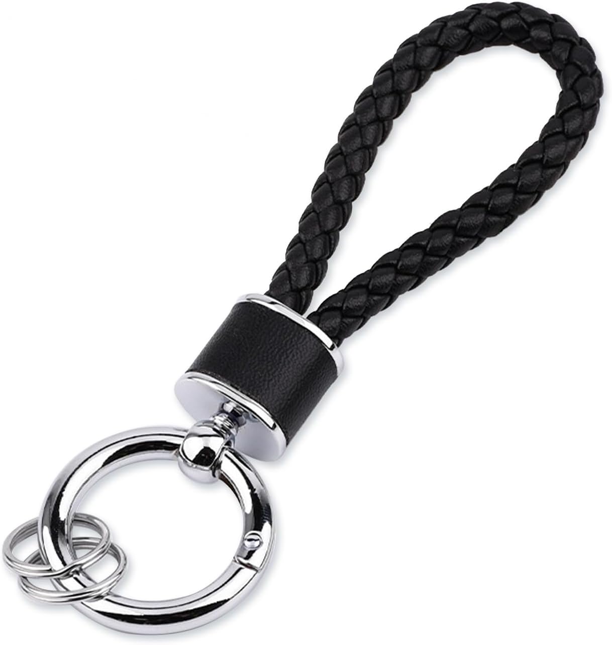 fmeida-keychain-schl-sselanh-nger-schwarz-geflochten-leder image 1