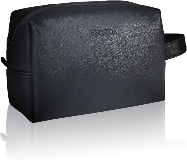 fmeida-makeup-bag-kosmetiktasche-schwarz-leder-gro image 1