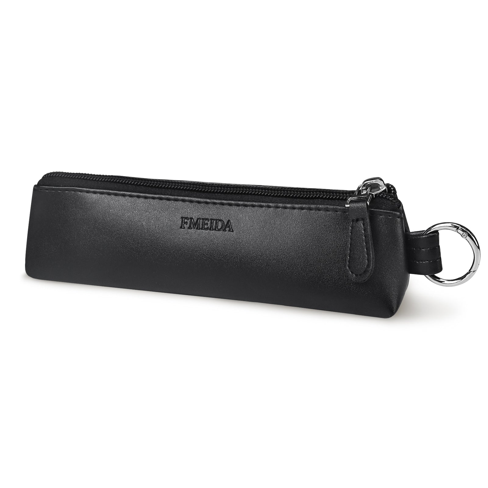 fmeida-pencil-case-federmappe-schwarz-pu-leder-samt-klein image 1