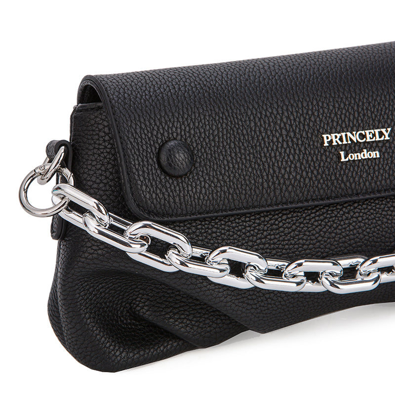 princely-london-laura-schultertasche-schwarz-abendtasche-kette image 4