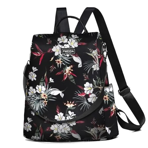 fmeida-backpack-rucksack-damen-schwarz-wasserdicht-nylon image 1