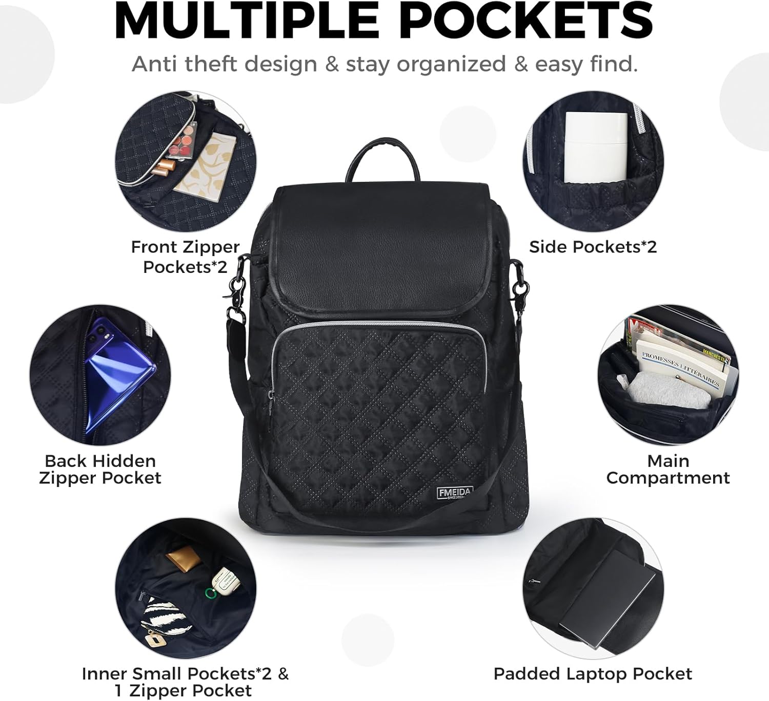 fmeida-backpack-rucksack-schwarz-15-6-damen-wasserdicht-laptop image 3