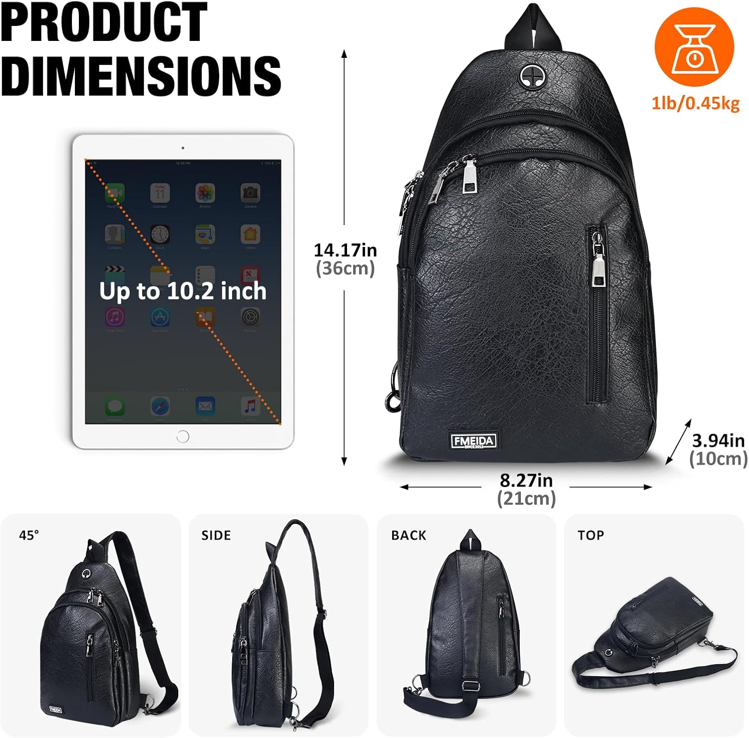 fmeida-sling-bag-umh-ngetasche-schwarz-kunstleder-crossbody image 7