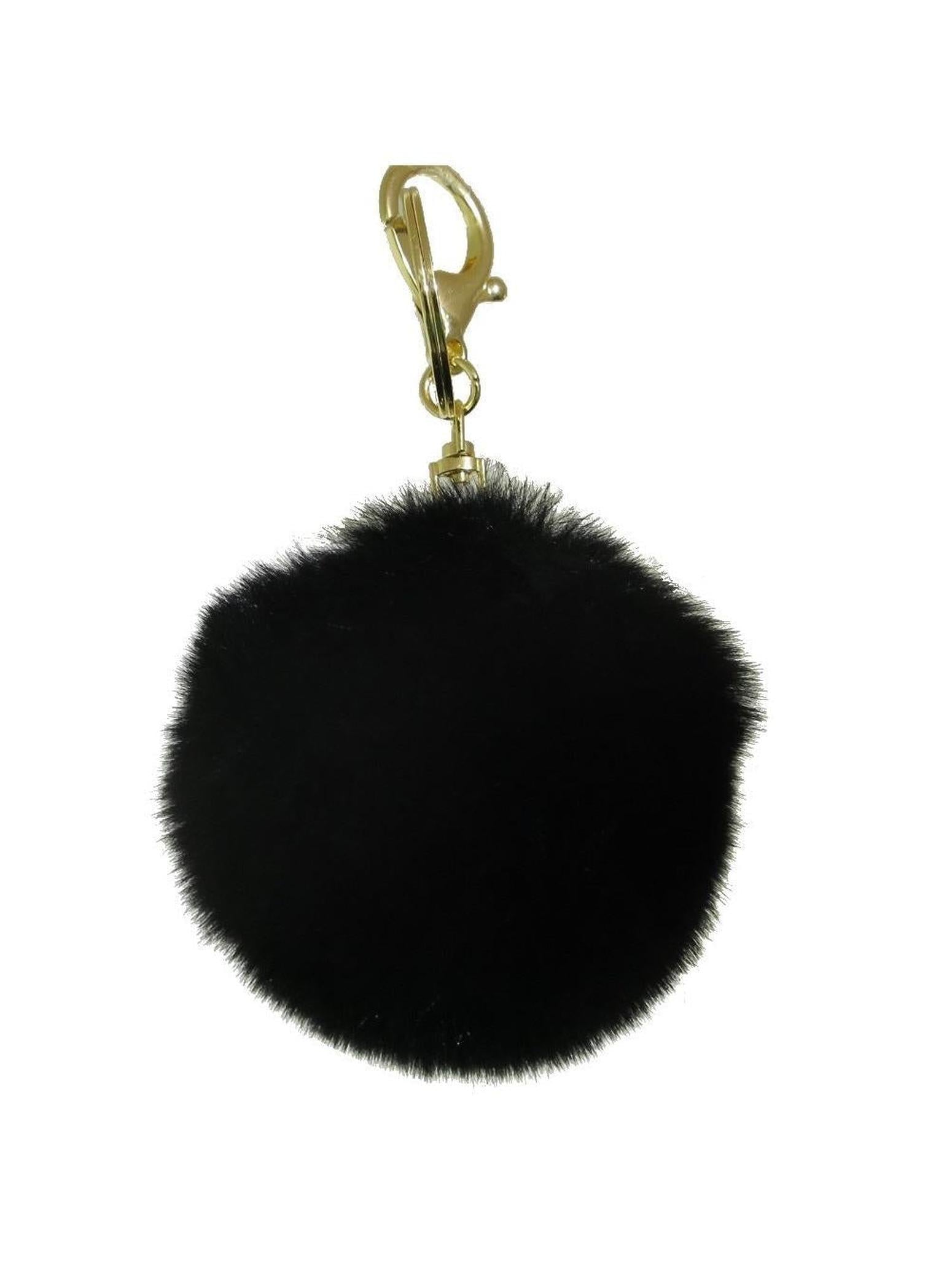 princely-london-foxy-kunstpelz-kugel-anh-nger-schwarz-8cm image 1