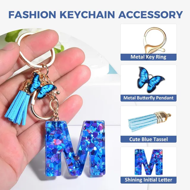 fmeida-keychain-schl-sselanh-nger-buchstabe-b-blau-harz image 1