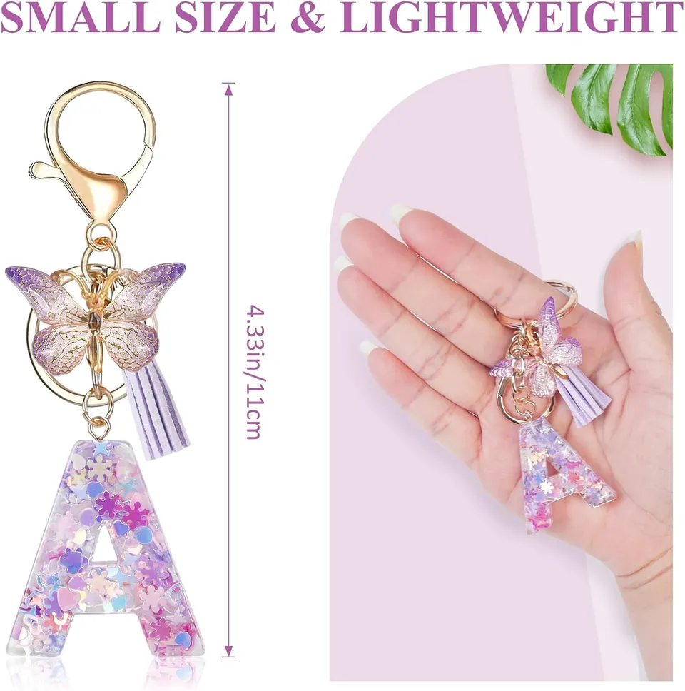 fmeida-keychain-schl-sselanh-nger-buchstabe-k-lila-quaste image 1