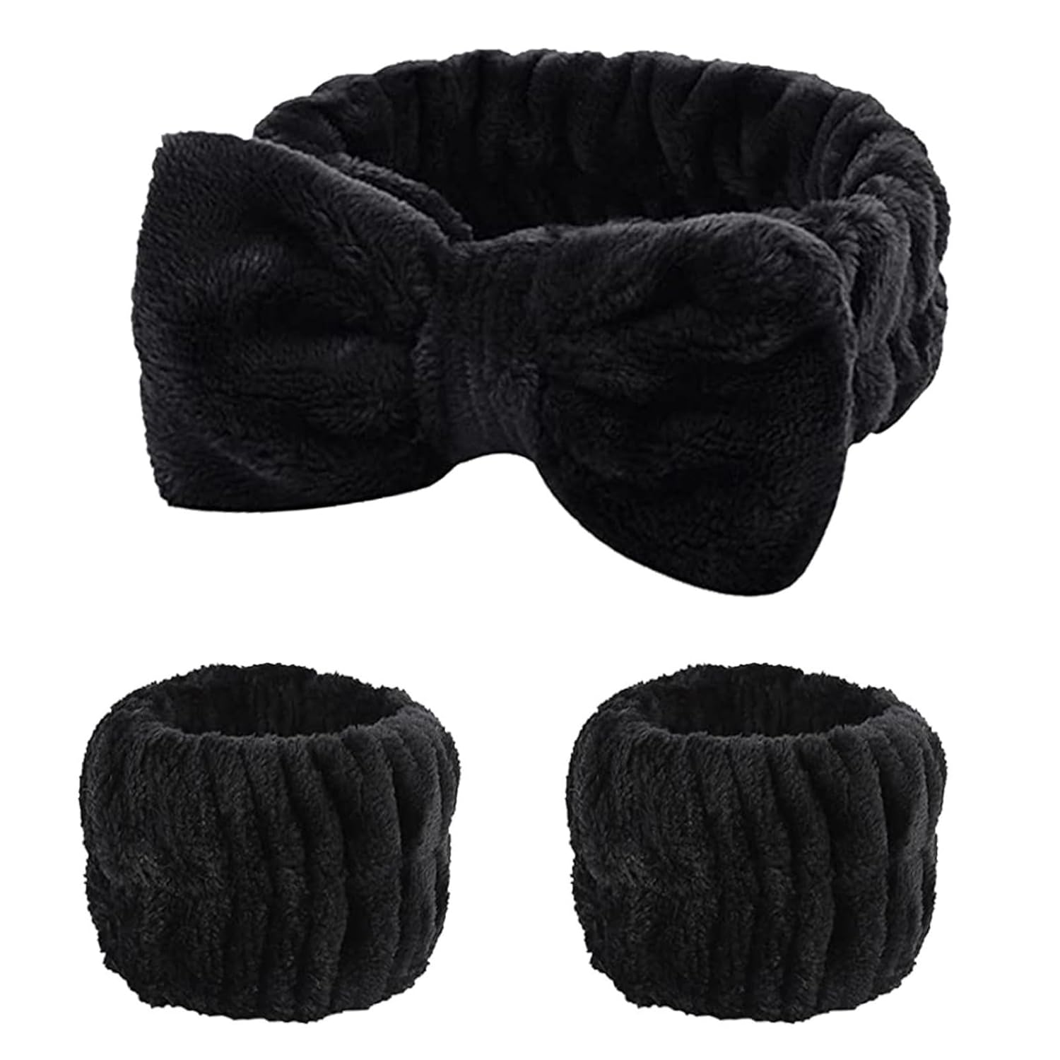 fmeida-headband-spa-stirnband-schwarz-set-mit-schleife image 1