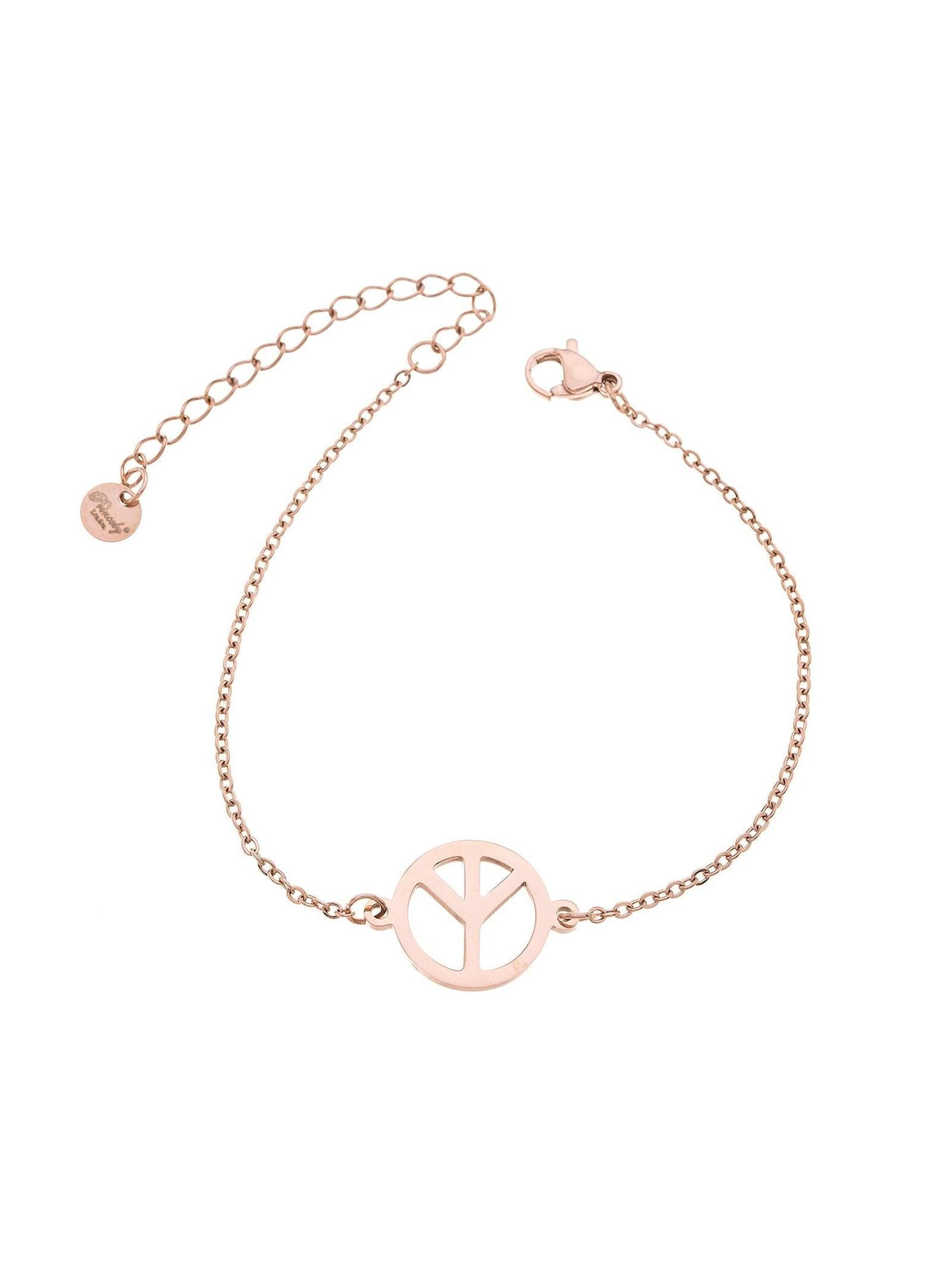 princely-london-peace-armband-ros-gold-edelstahl-verstellbar image 1