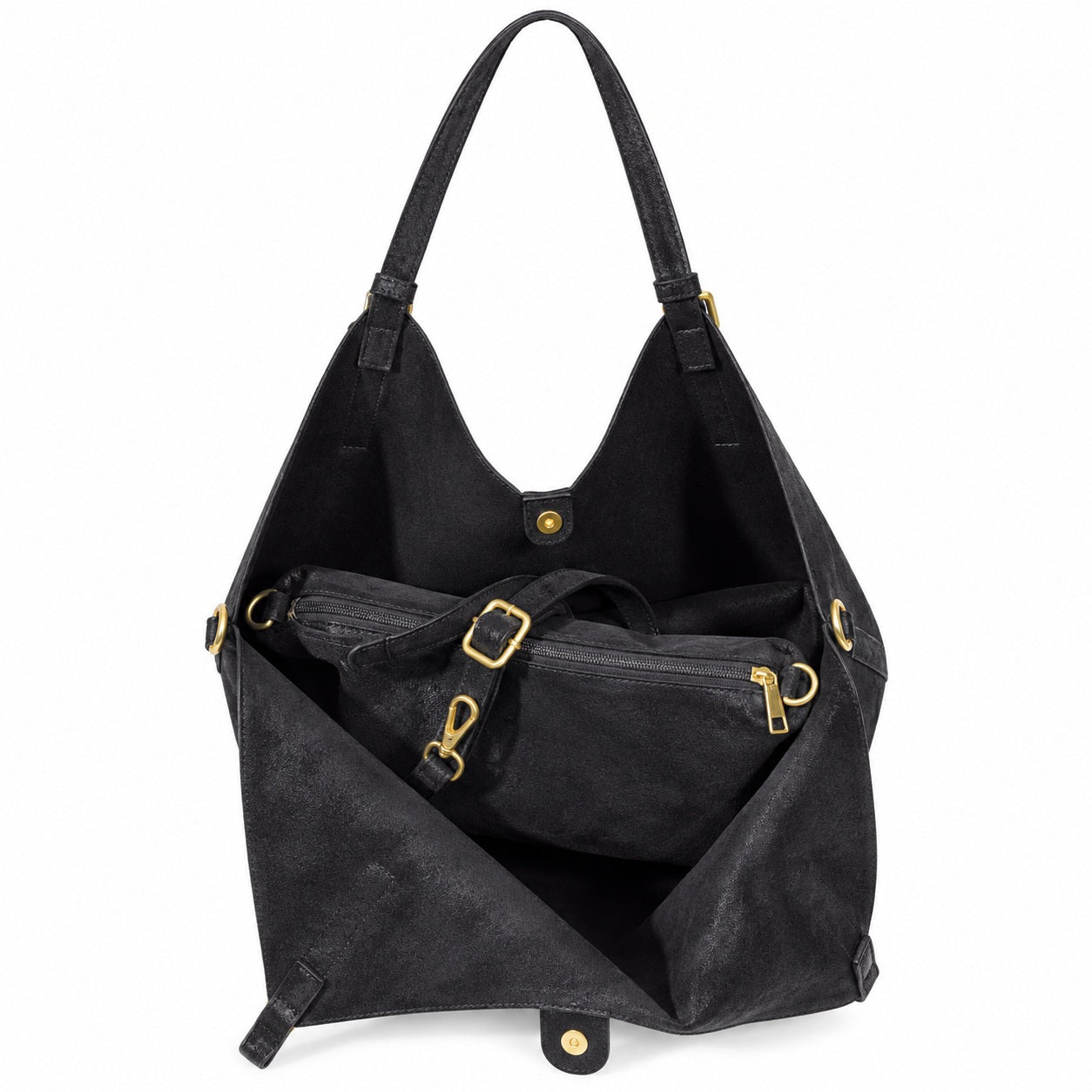 princely-london-marina-beuteltasche-schwarz-crossbody image 6