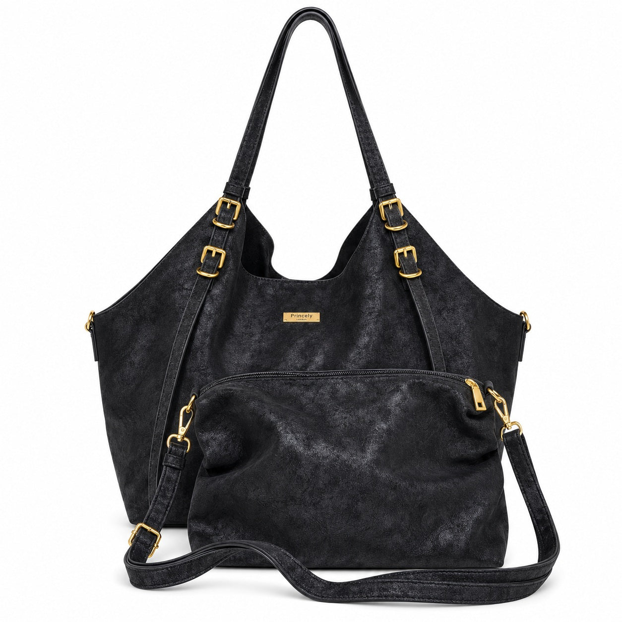 princely-london-marina-beuteltasche-schwarz-crossbody image 2
