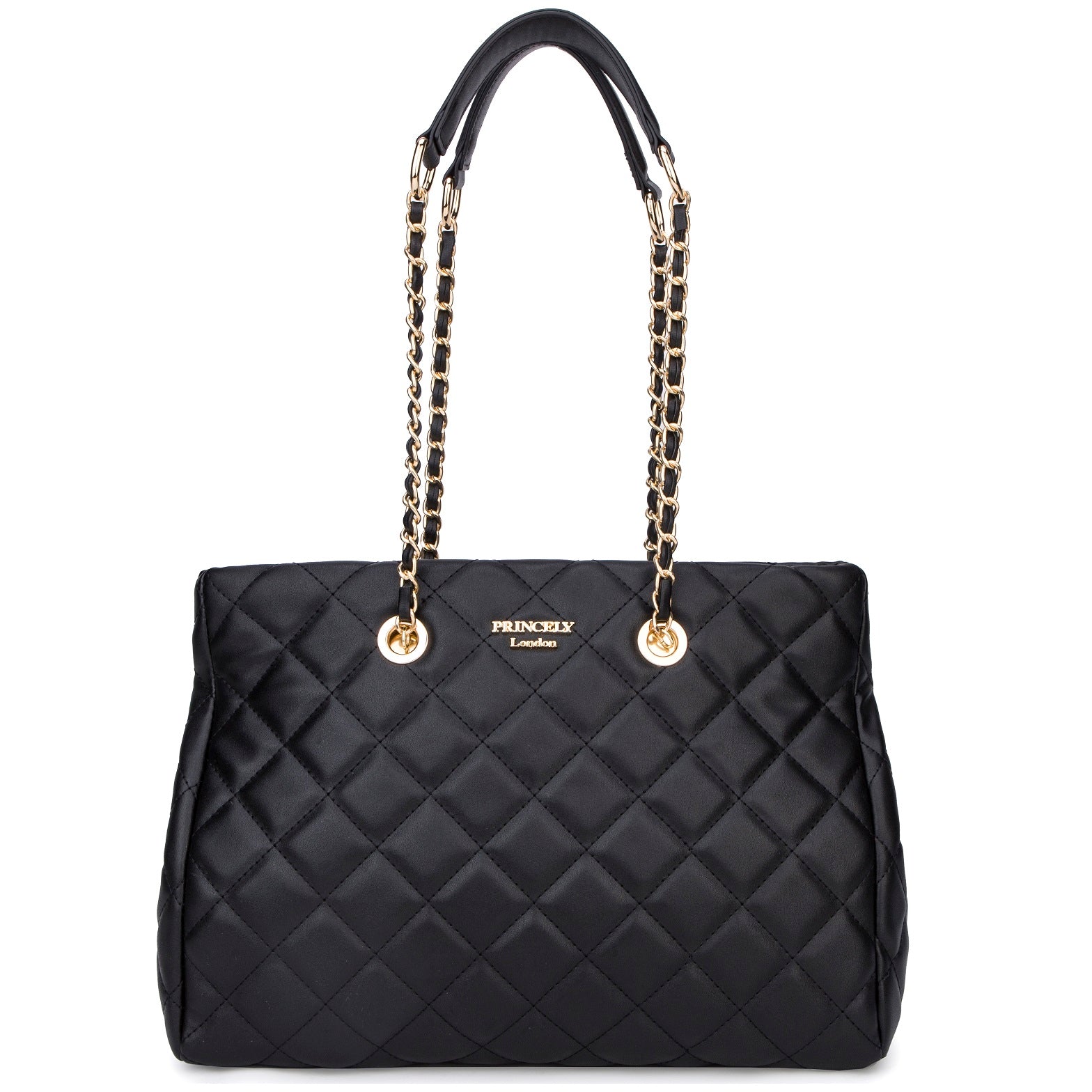 princely-london-emily-schultertasche-schwarz-kette image 1