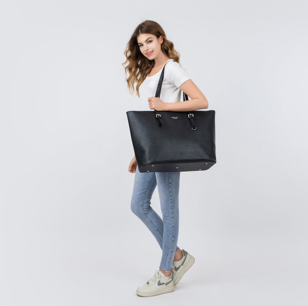 princely-london-beverly-shopper-xxl-schwarz-laptop-kunstleder image 5