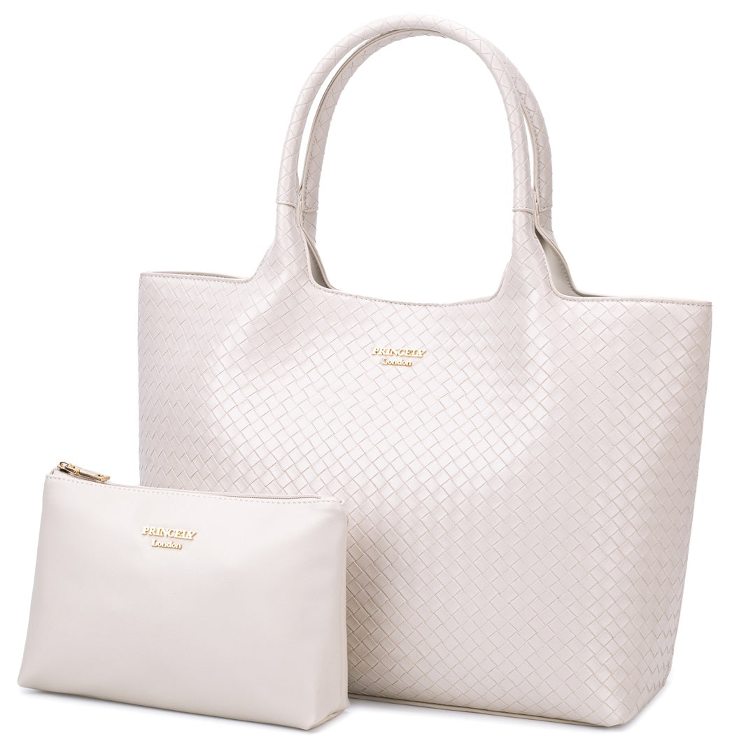 princely-london-bonny-shopper-offwhite-flechtoptik-pu image 1