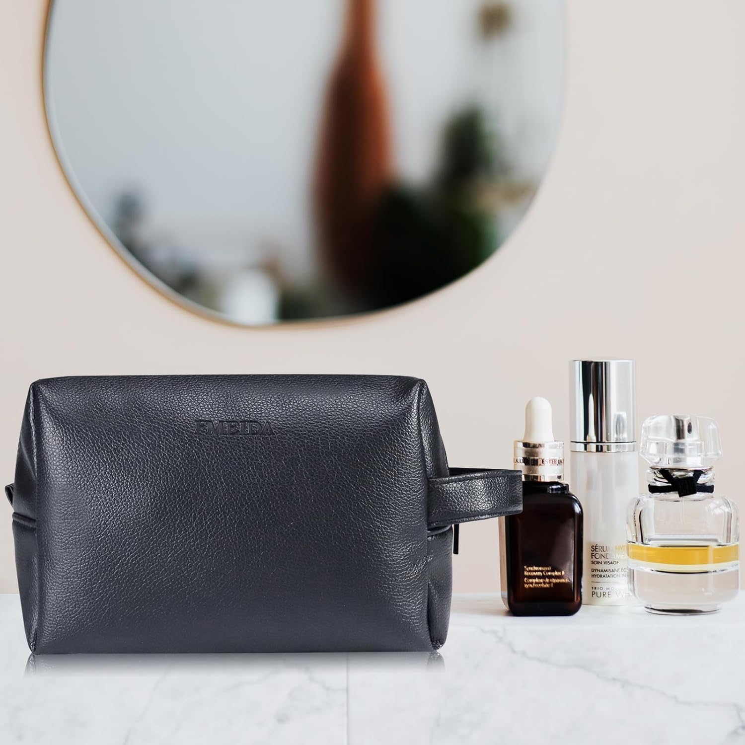 fmeida-makeup-bag-kosmetiktasche-schwarz-leder-gro image 7