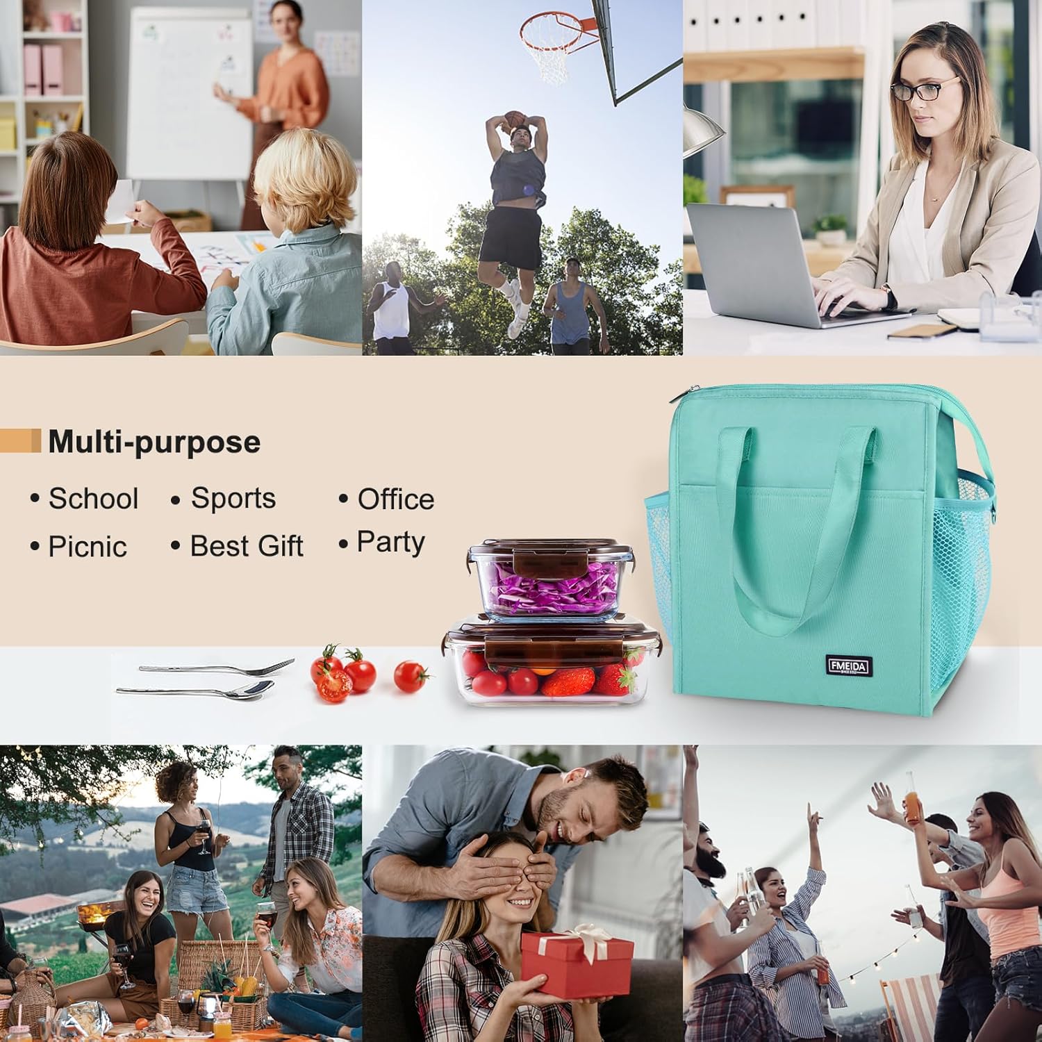 fmeida-lunch-bag-k-hltasche-mint-blue-12l-isoliert-auslaufsicher image 6