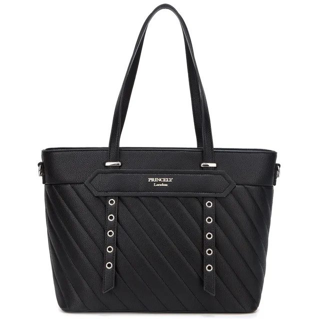princely-london-naomi-shopper-schwarz-laptop-kunstleder image 1