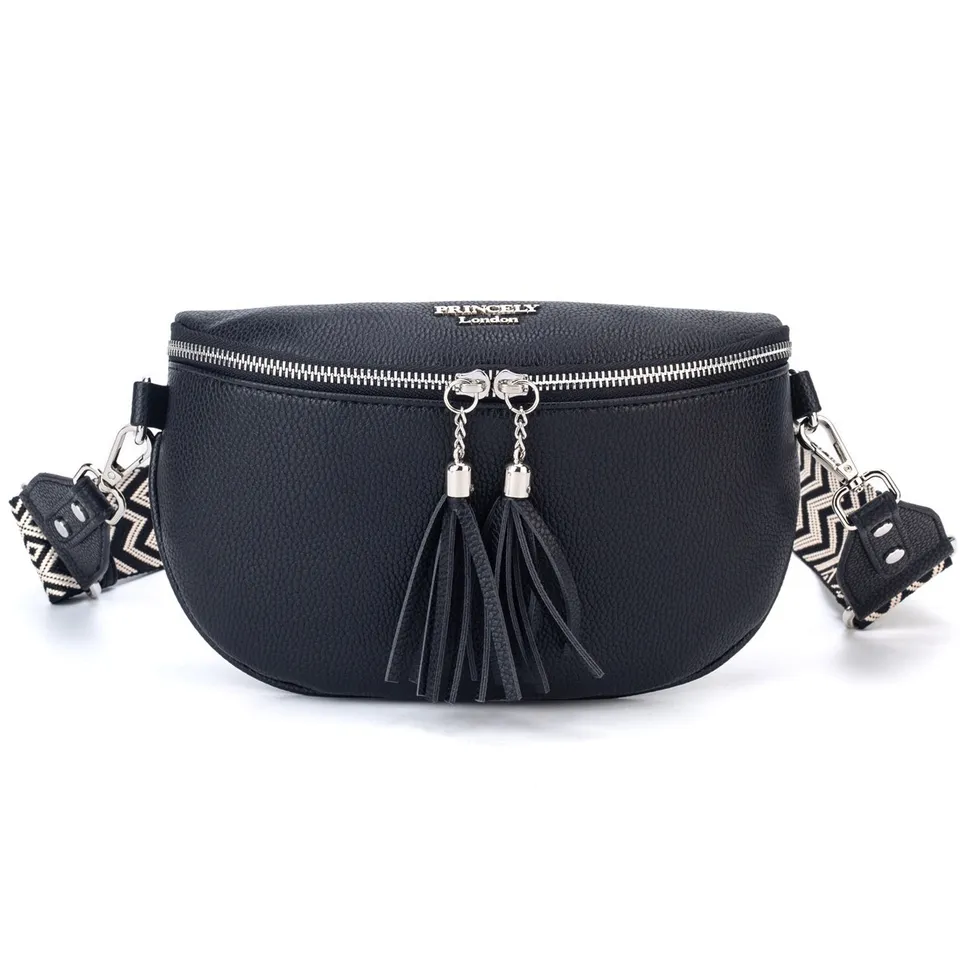 princely-london-diana-crossbody-tasche-schwarz-2-in-1-vegan image 1