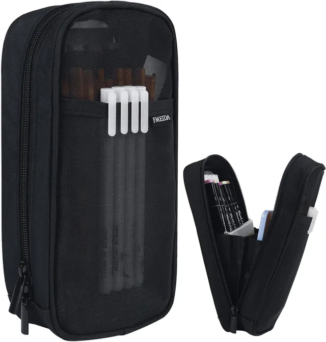 fmeida-pencil-case-federm-ppchen-schwarz-mesh-4-f-cher image 1