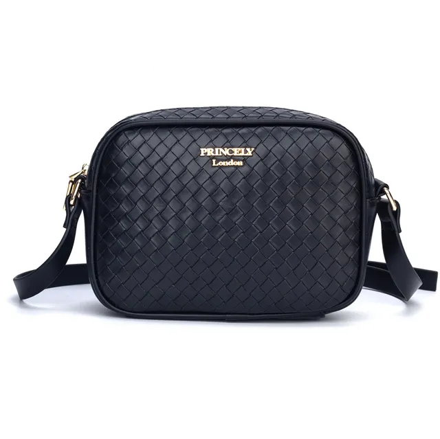 princely-london-maya-schultertasche-schwarz-flechtoptik image 1