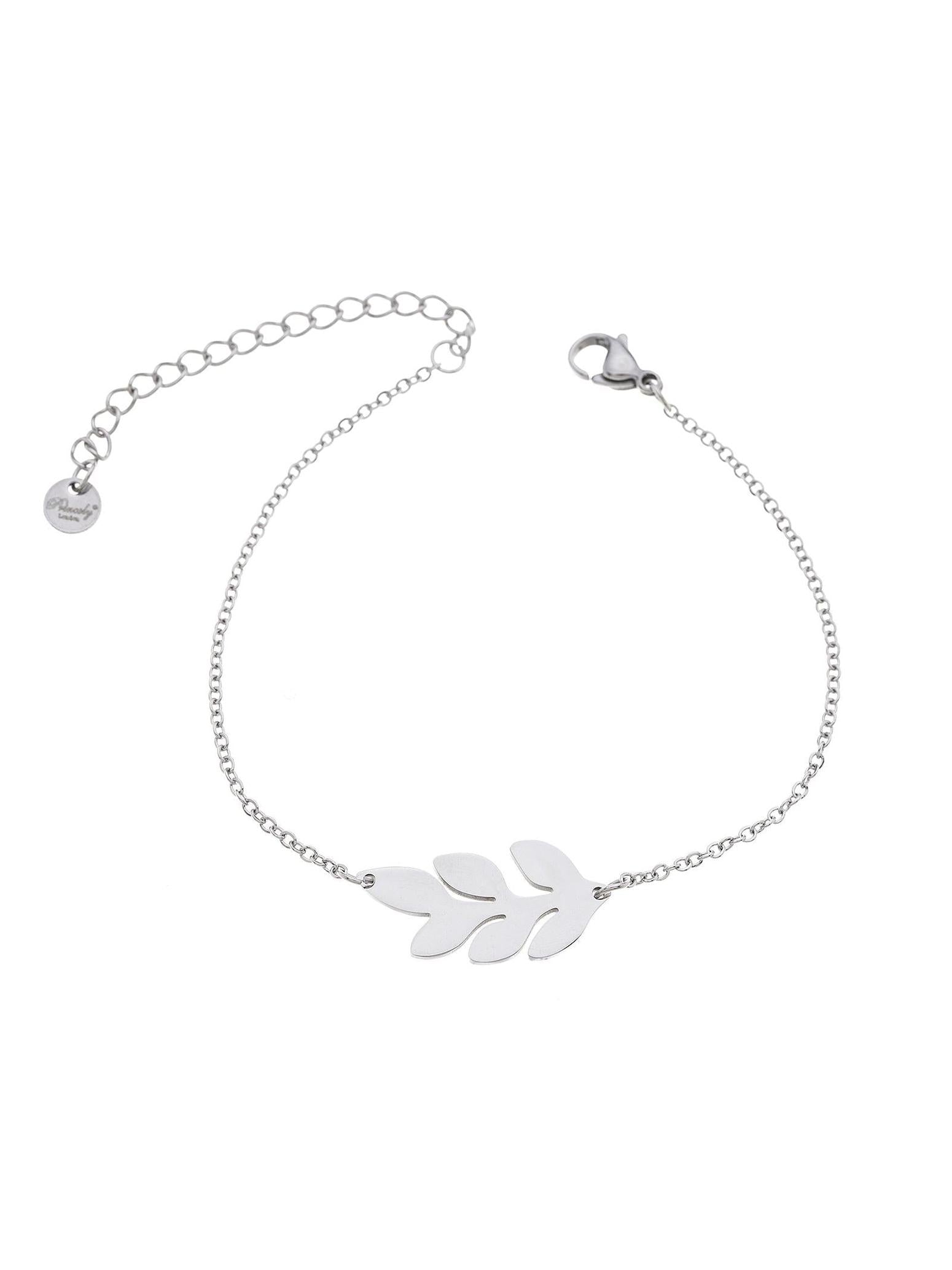 princely-london-leaf-armband-silber-edelstahl-verstellbar image 1