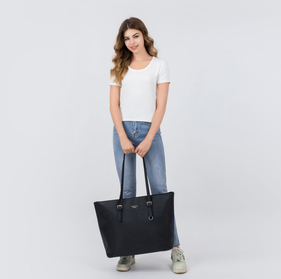 princely-london-beverly-shopper-xxl-schwarz-laptop-kunstleder image 7