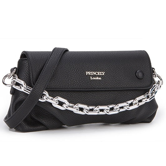 princely-london-laura-schultertasche-schwarz-abendtasche-kette image 3