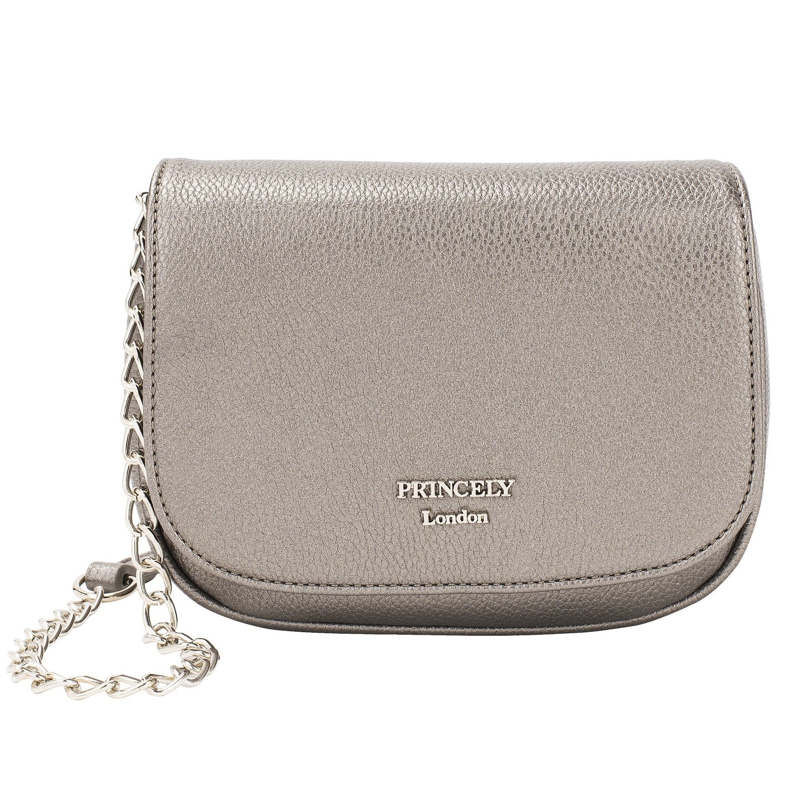 princely-london-betty-satteltasche-dunkelsilber-mit-kette image 1
