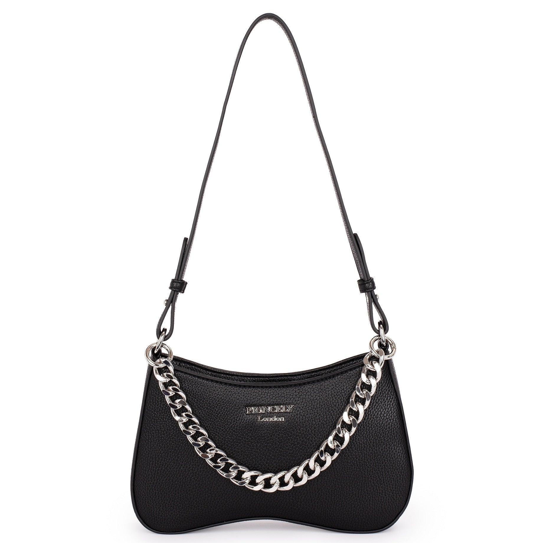 princely-london-nelly-schultertasche-schwarz-mit-kette image 1