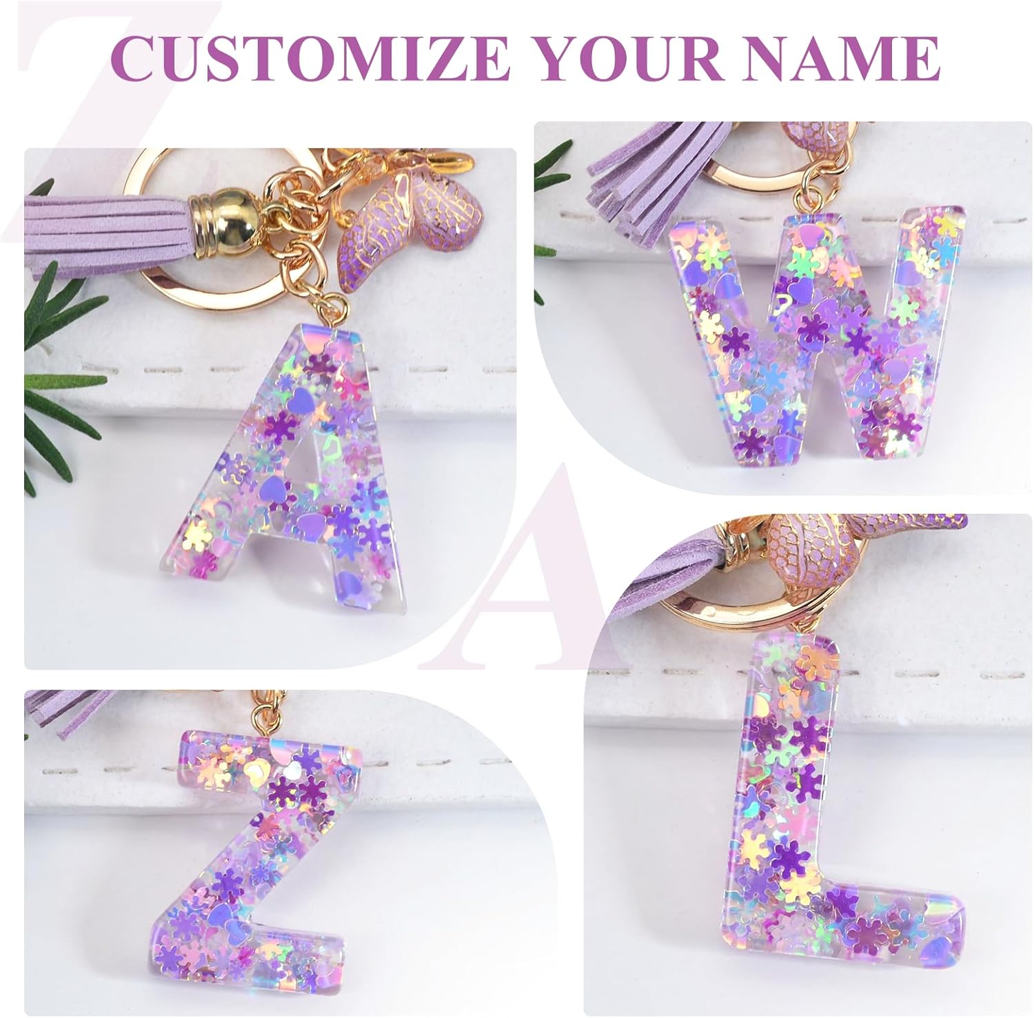 fmeida-keychain-schl-sselanh-nger-buchstabe-k-lila-quaste image 4