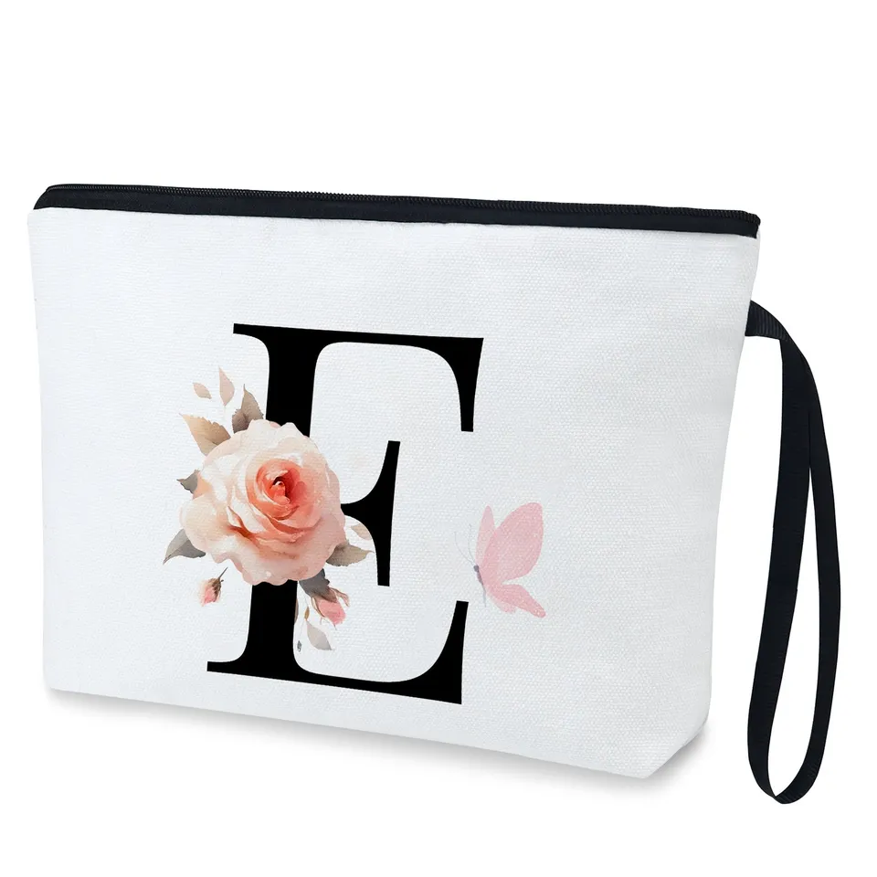 fmeida-makeup-bag-kosmetiktasche-canvas-floral-buchstabe-m image 1