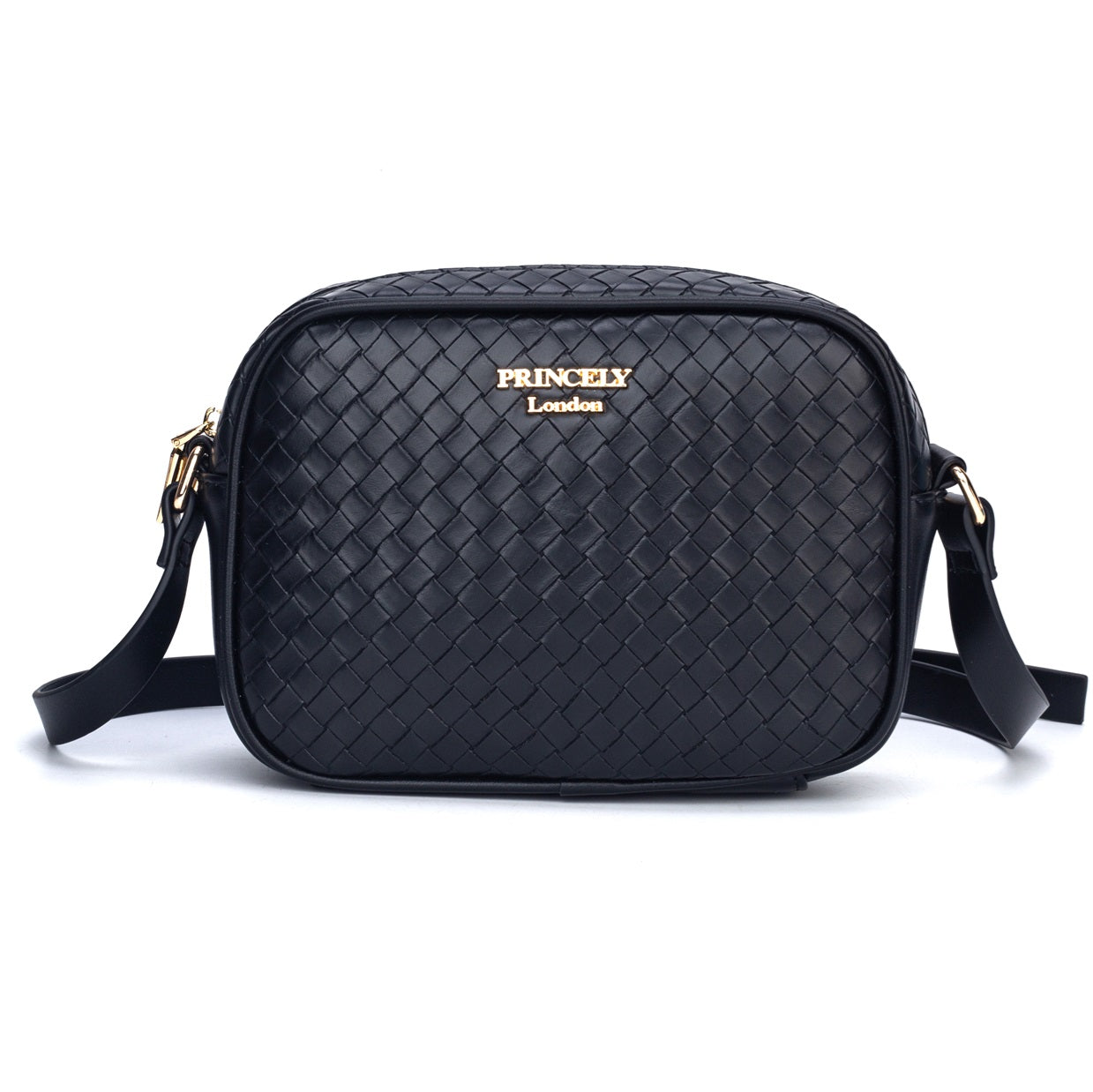 princely-london-maya-schultertasche-schwarz-flechtoptik image 1