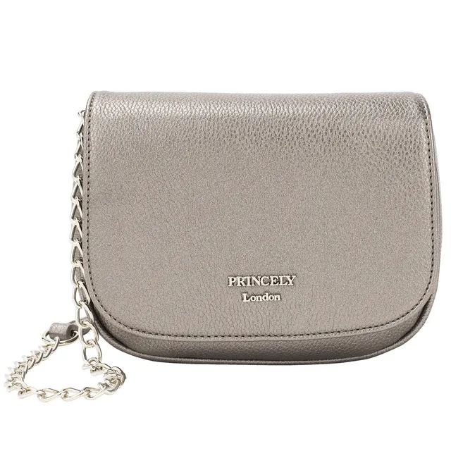 princely-london-betty-satteltasche-dunkelsilber-mit-kette image 1