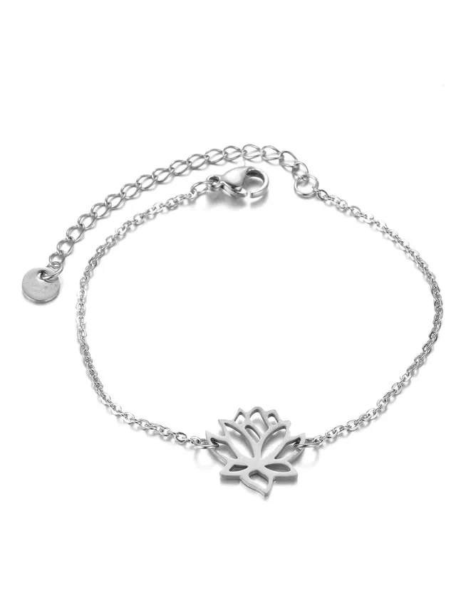 princely-london-lotus-armband-silber-edelstahl-verstellbar image 1