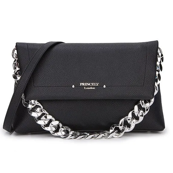 princely-london-peggy-schultertasche-schwarz-clutch image 1