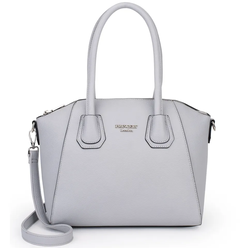 princely-london-stella-handtasche-hellgrau-weiches-kunstleder image 1