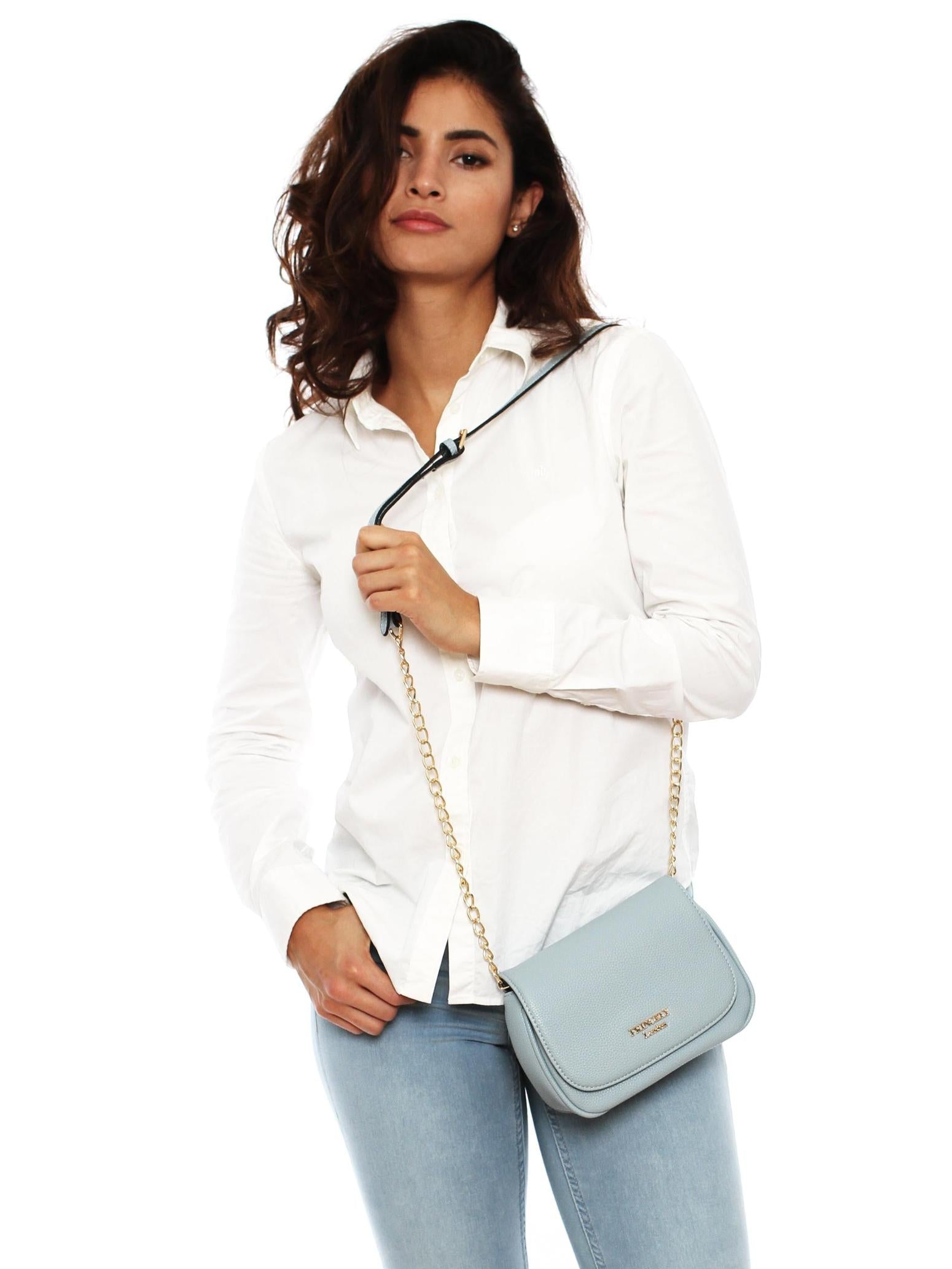 princely-london-betty-satteltasche-jeansblau-kette-pu image 5
