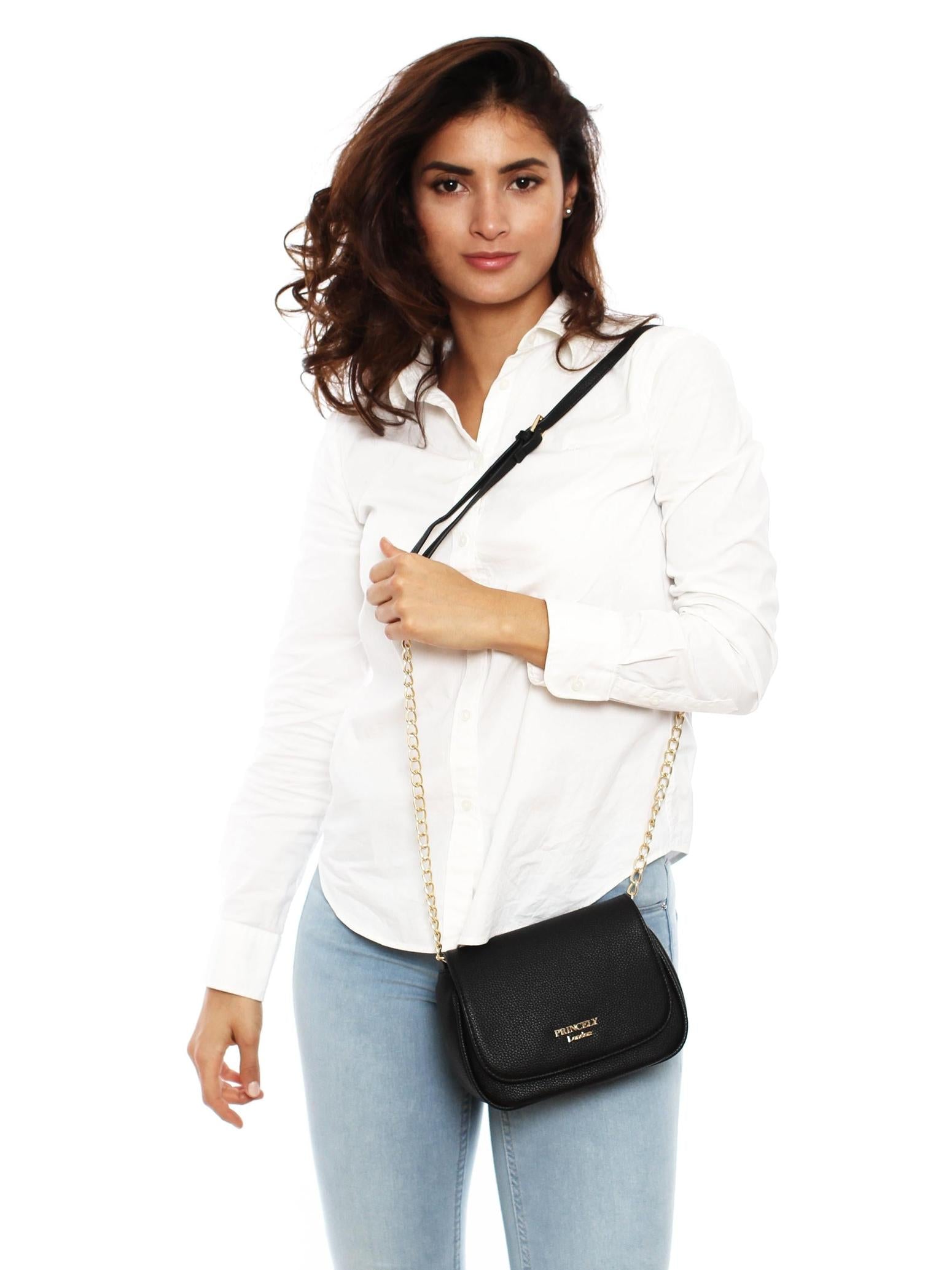 princely-london-betty-satteltasche-schwarz-vegane-handtasche image 6