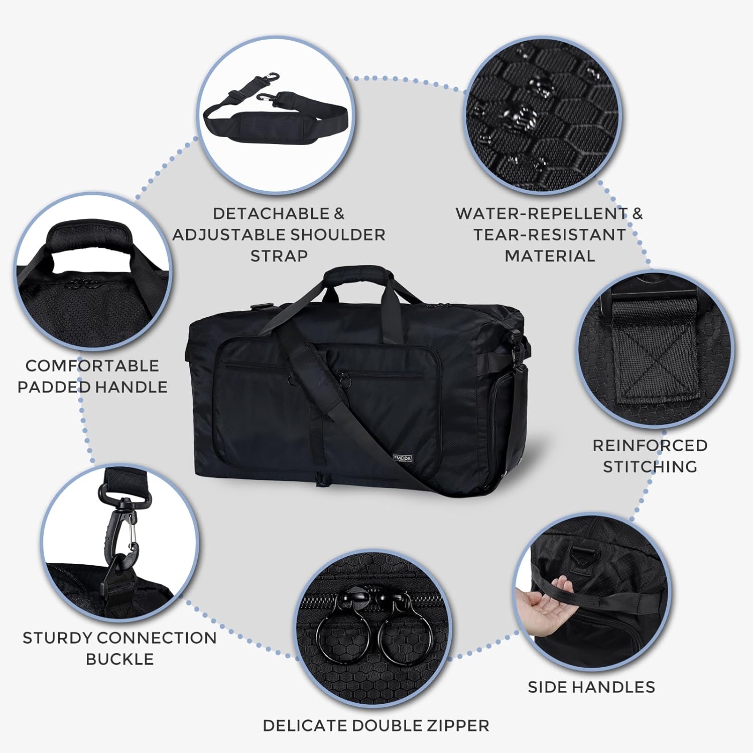 fmeida-duffle-bag-reisetasche-65l-schwarz-schuhfach-faltbar image 6