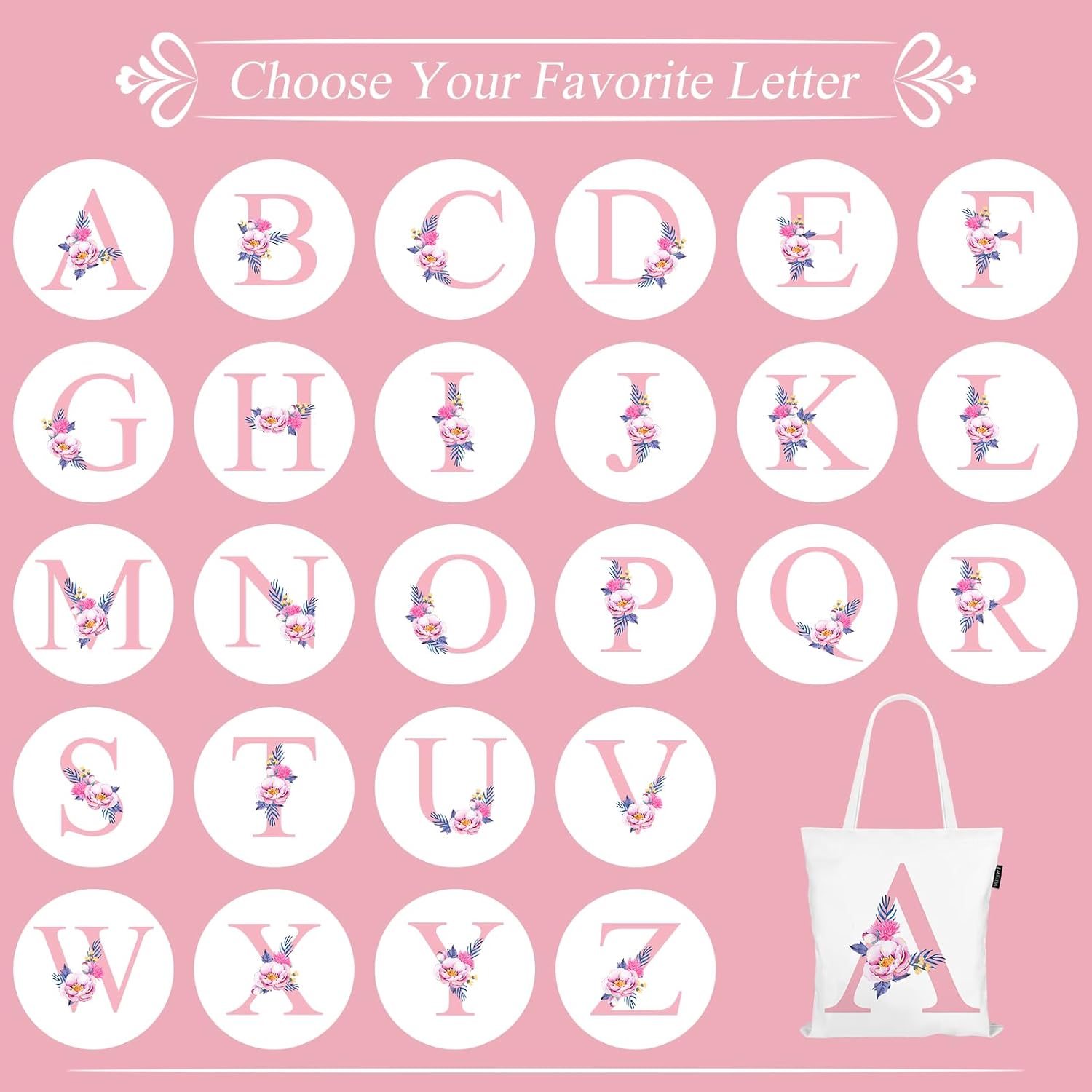 fmeida-tote-bag-buchstabe-g-stofftasche-rosa-baumwolle image 2
