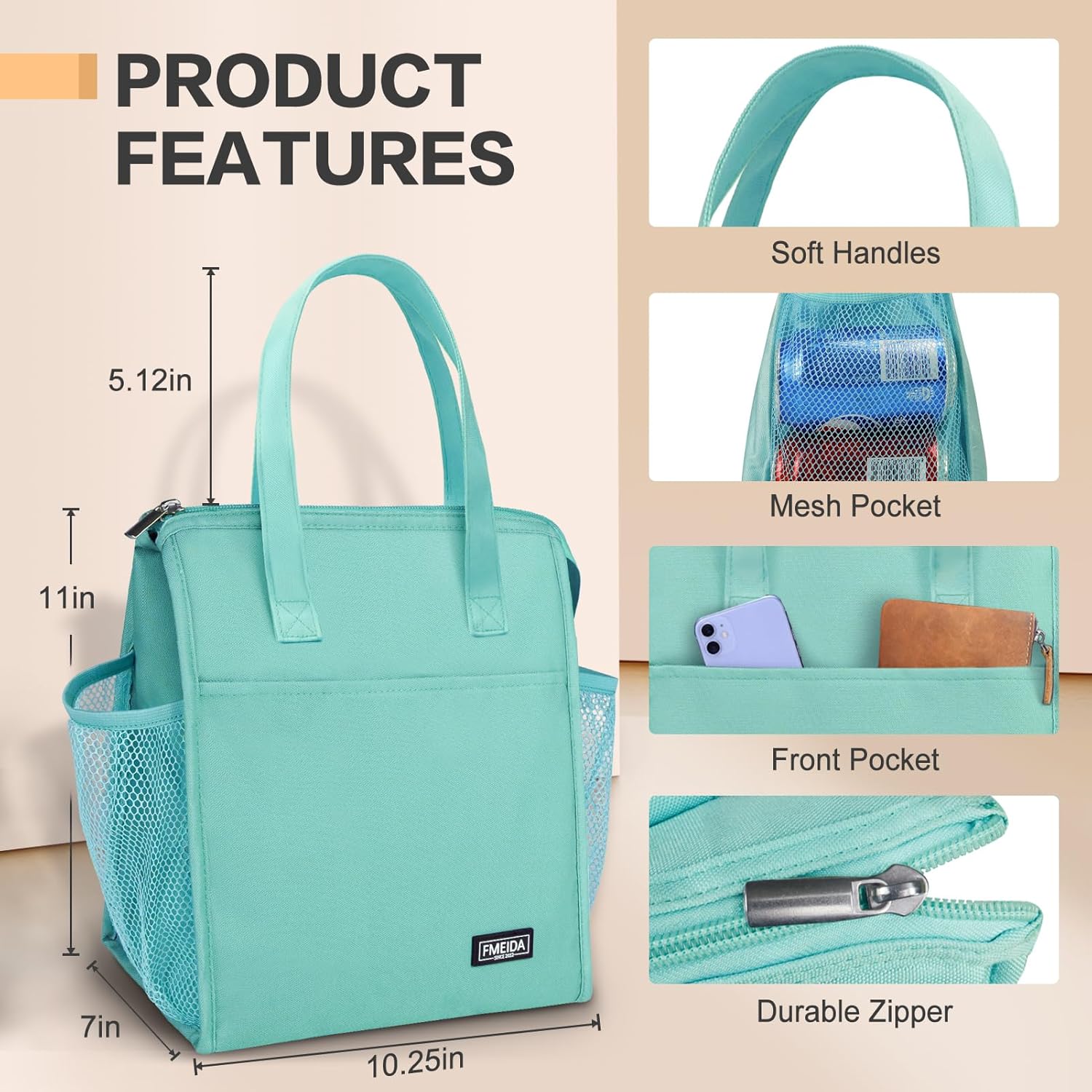 fmeida-lunch-bag-k-hltasche-mint-blue-12l-isoliert-auslaufsicher image 2