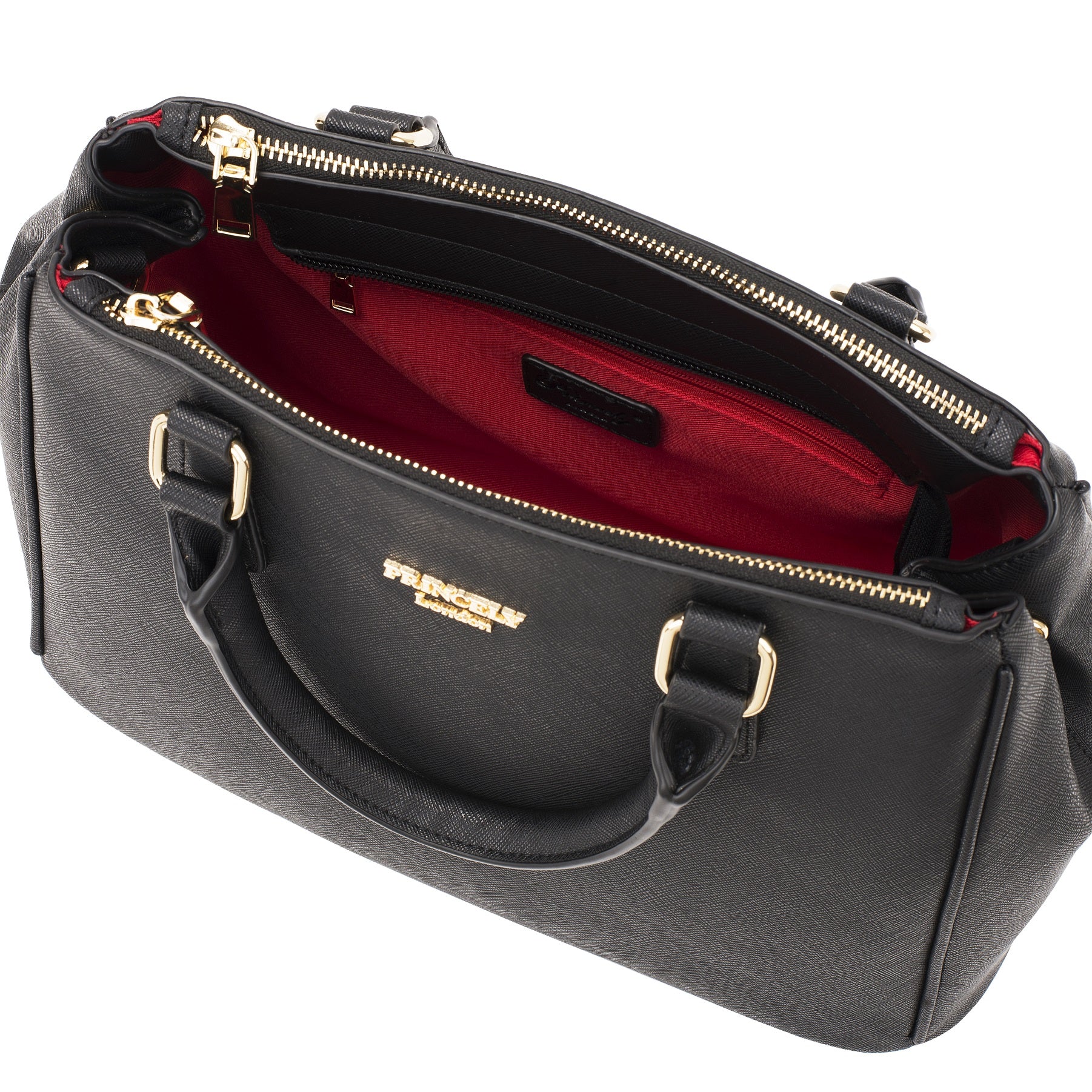 princely-london-viktoria-handtasche-schwarz-mit-f-chern image 4
