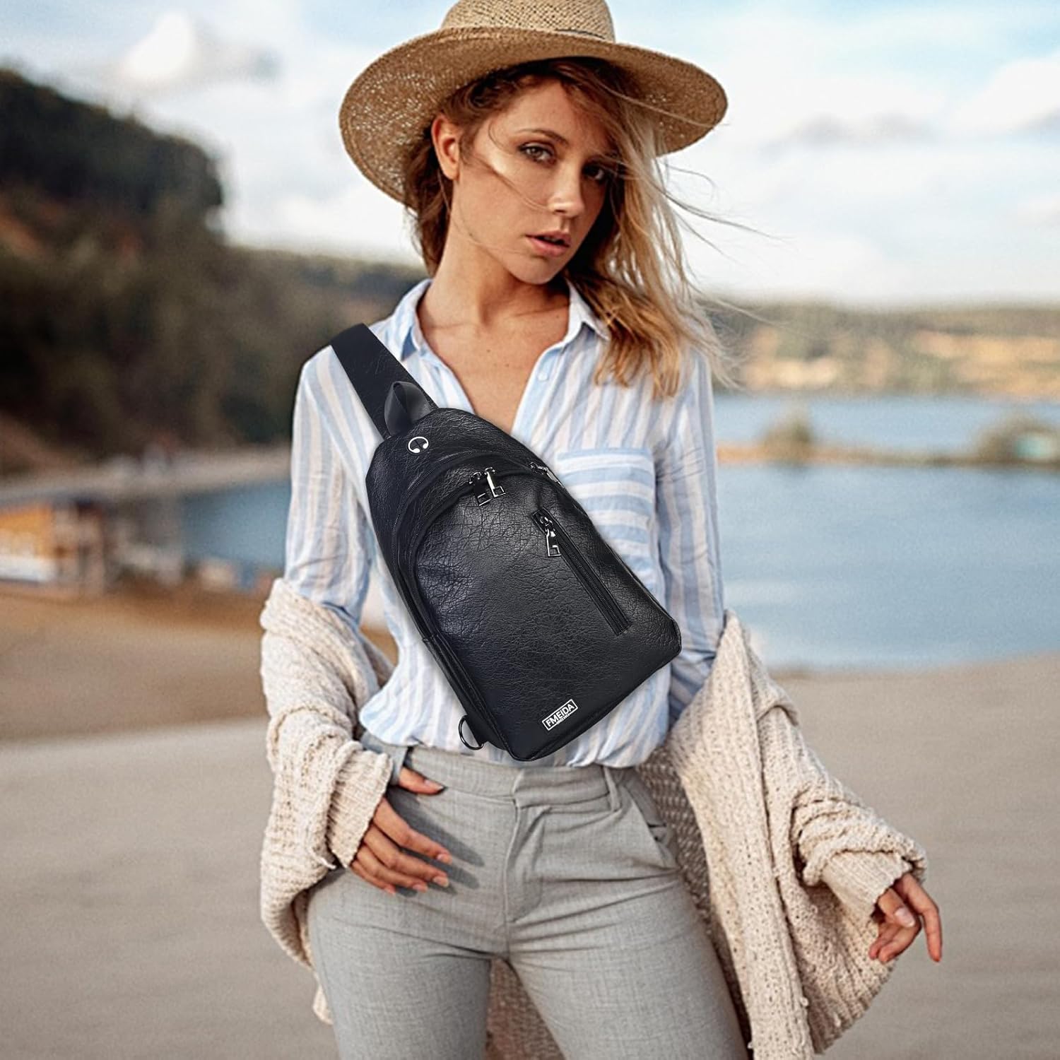 fmeida-sling-bag-umh-ngetasche-schwarz-kunstleder-crossbody image 8