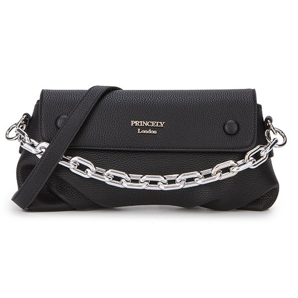 princely-london-laura-schultertasche-schwarz-abendtasche-kette image 1