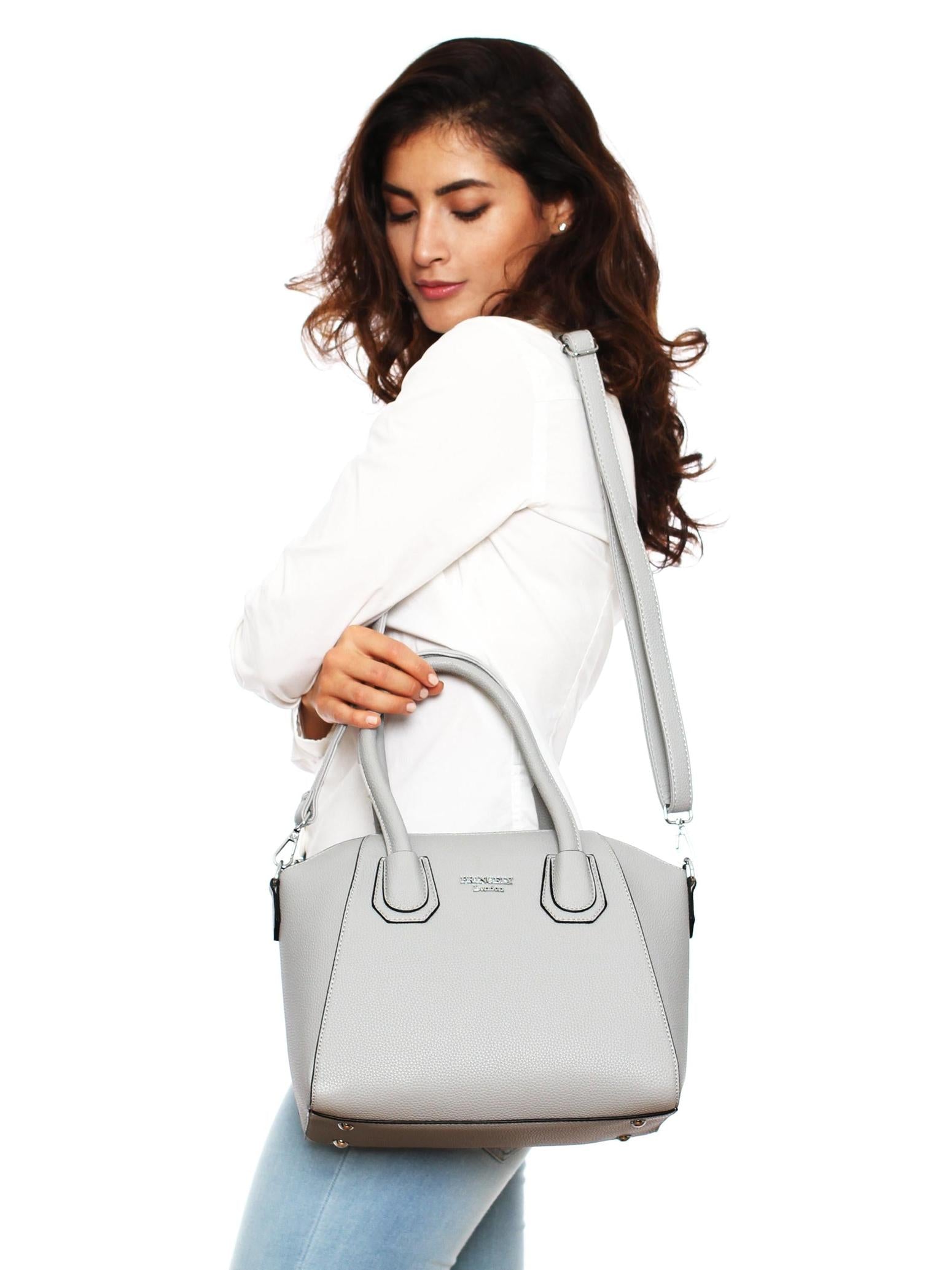 princely-london-stella-handtasche-hellgrau-weiches-kunstleder image 5