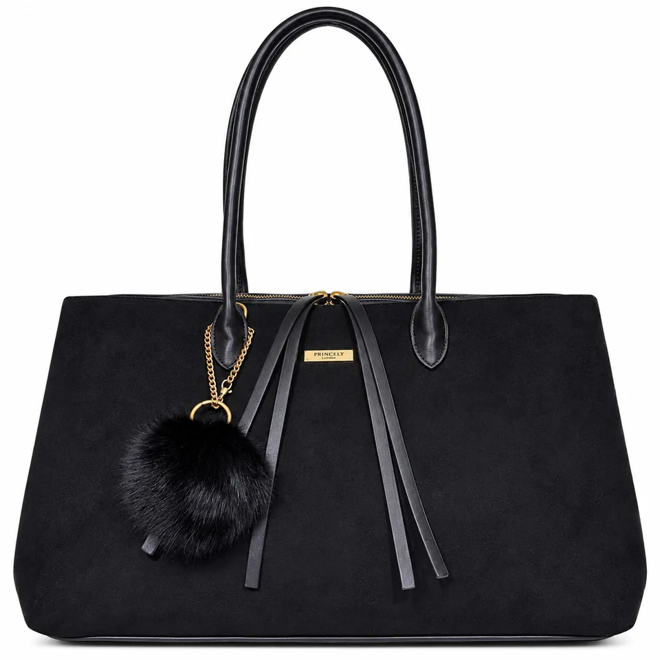 princely-london-grace-handtasche-schwarz-nubuk-3-f-cher image 1