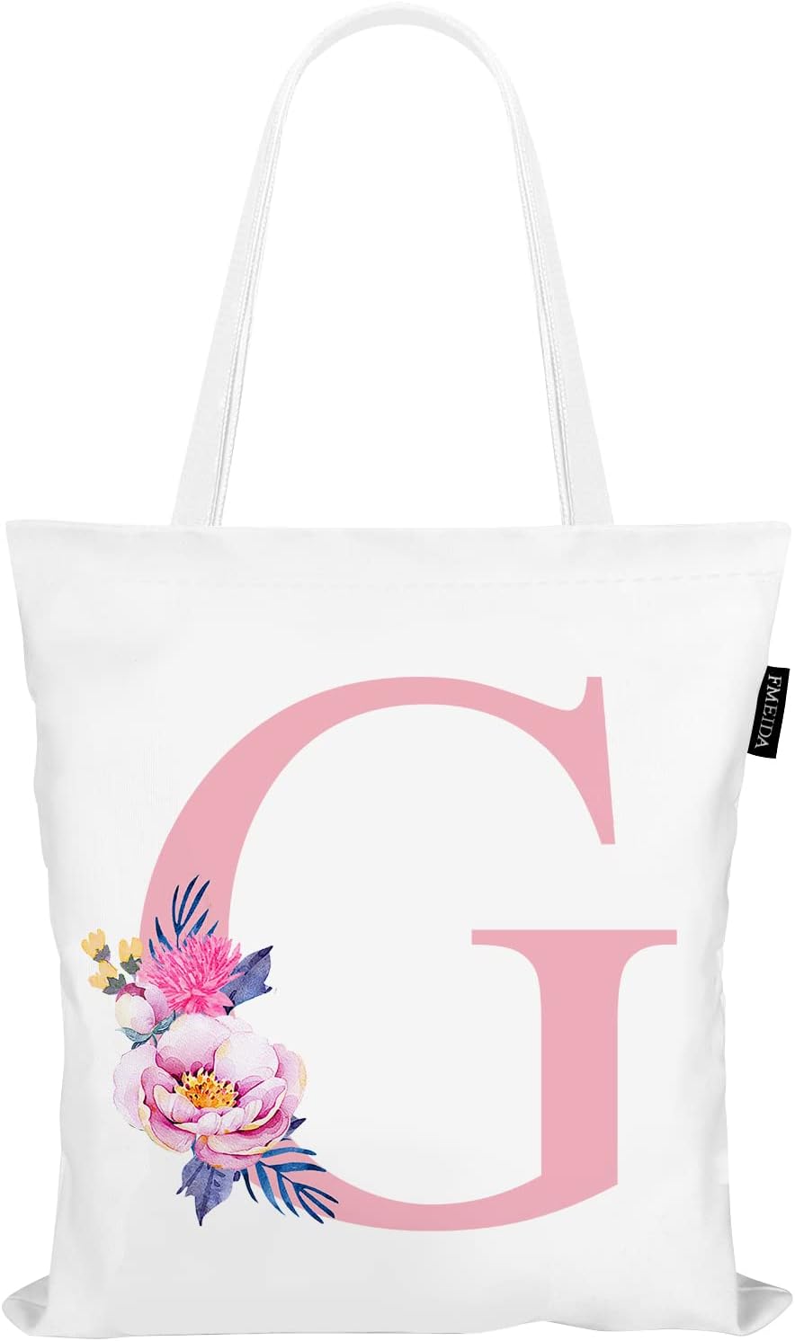 fmeida-tote-bag-buchstabe-g-stofftasche-rosa-baumwolle image 1