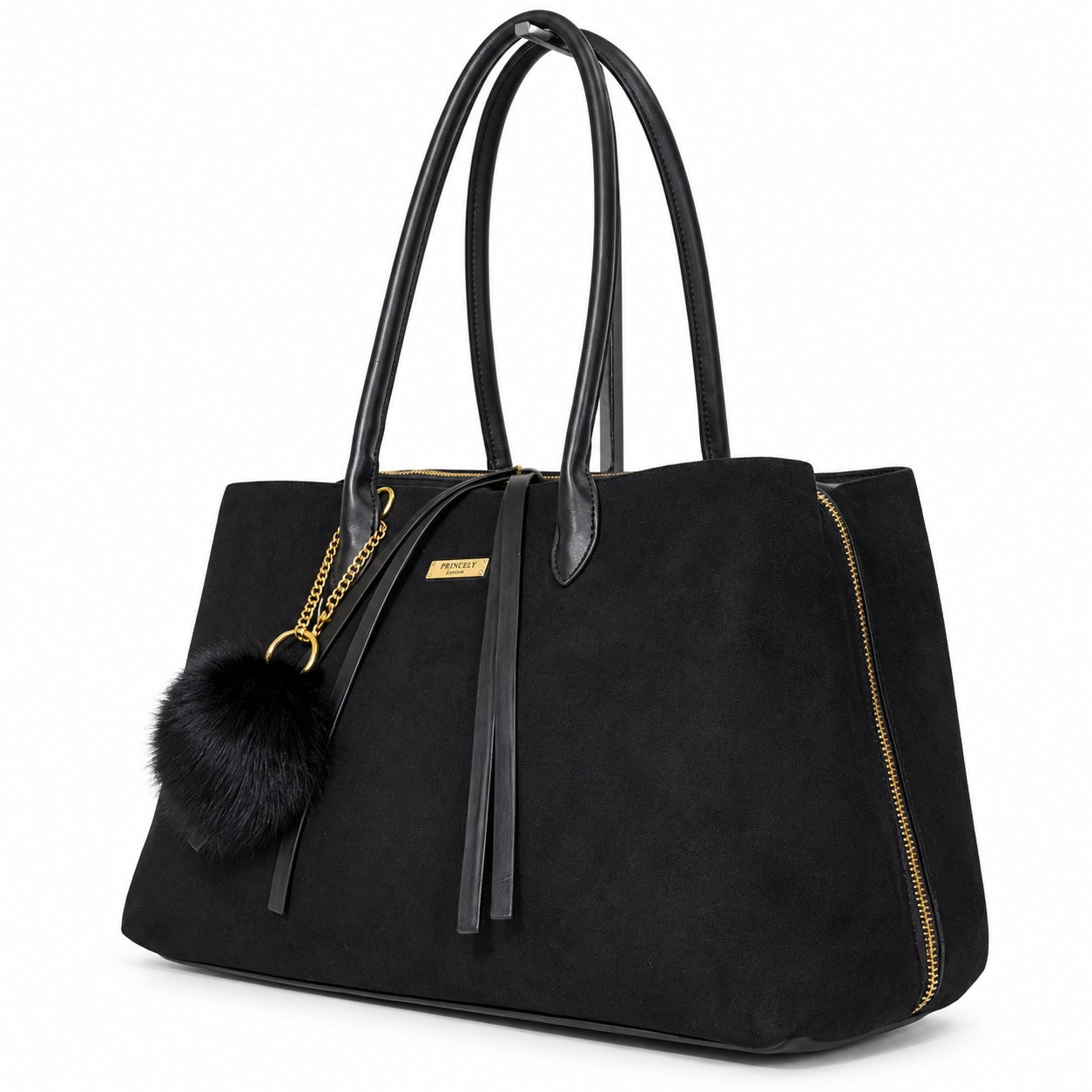princely-london-grace-handtasche-schwarz-nubuk-3-f-cher image 2